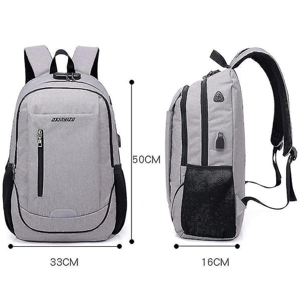 Student School Bag Usb Charging Travel Bag Computer Backpackblack