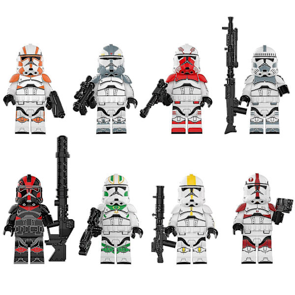 8 stk. Star Wars Serie Storm Clone Corps Guards Puslespil Byggeklods Legetøj