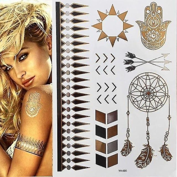 Flash Metallic Waterproof Tattoo Gold ,silver - Women Fashion Design Temporary YH025