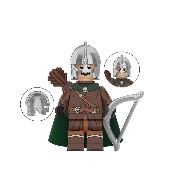 Medieval Rohan Knight Building Block Guard Archer Throwing Axe Hand Special Piece To Insert Building Block Toy Minifigure 8pcs