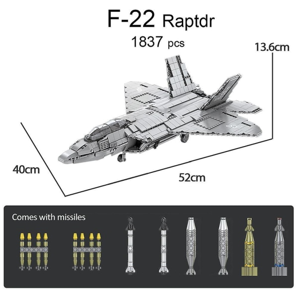 Military Technical Airplane F-22 F-35 Stealth Fighter Building Blocks Model Kits Combat Aircraft Ideas Bricks Toys For Childrenwithout Original Box1