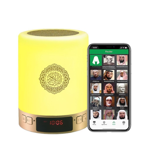 Bluetooth Quran Speaker Led Night Light App Control Azan Clock Loudspeaker
