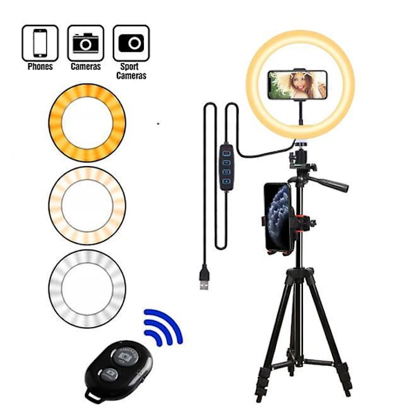 Ring Lamp Led Ring Light Selfie With Tripod Ring For Selfie Phone Video Photography Lighting A