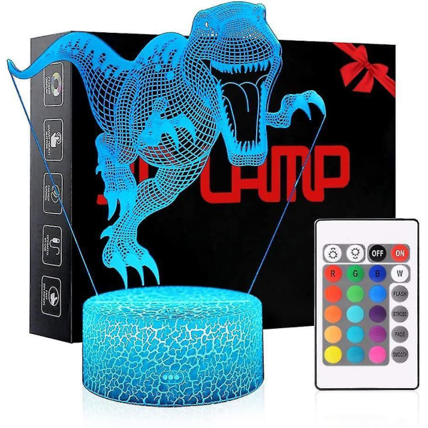 7 Colors Changing Smart Switch Remote Control Usb & Battery Powered Jurassic Dinosaur