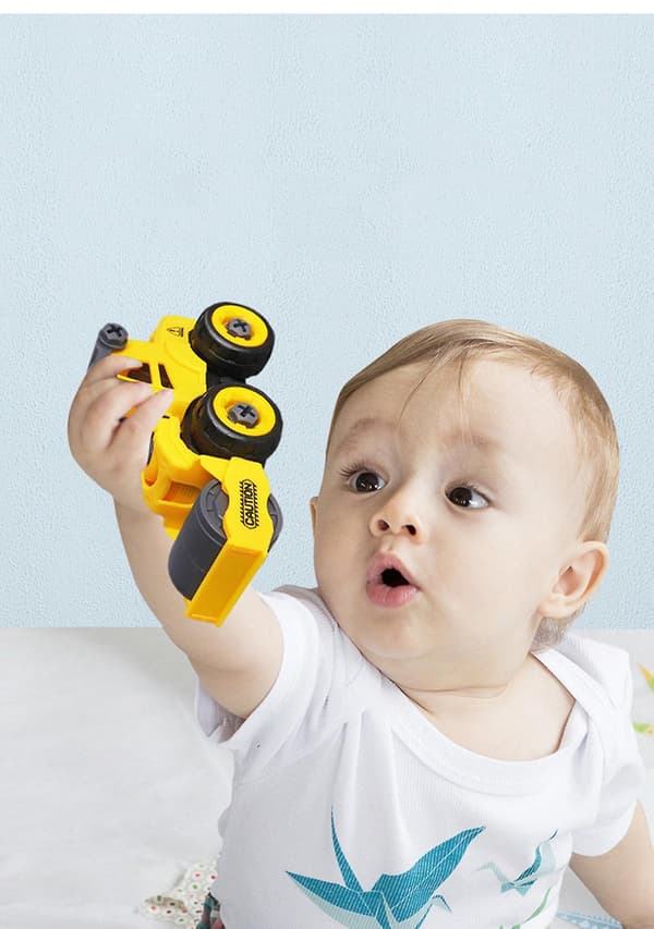 Diy Assembled Toy Car Box Engineering Vehicle Pile Driver Road Roller Bulldozer Excavator Simulation Car