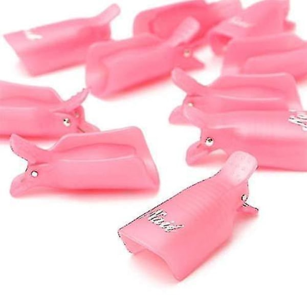 10pc Plastic Acrylic Nail Art Soak Off Cap Clip Uv Gel Polish Remover Wrap Tool