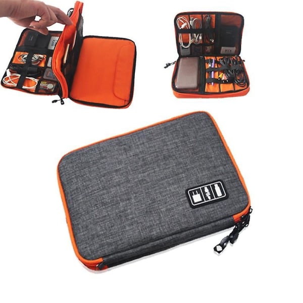 Double Layer  Cable Storage Bag Earphone Charger Wires Storage Bag   Gadget Organizer Digital  Pouch