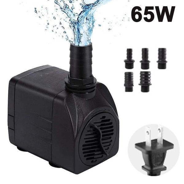 Submersible Pump, Ultra Quiet Water Pump With Fountain Pump With 5ft Power Cord, 3 Nozzles For Fish Tank, Aquarium, Statuary, Hydroponics