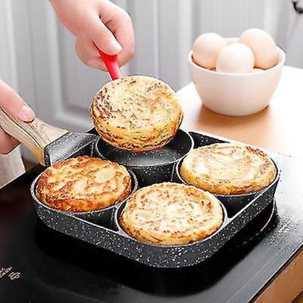 2/4 Hole Frying Pot Pan Thickened Omelet Pan Non-stick Egg Pancake Steak Pan 4 hole