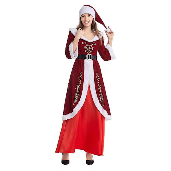 Santa Costume Set Christmas Men And Women Christmas Couple Santa Claus Suit girl L