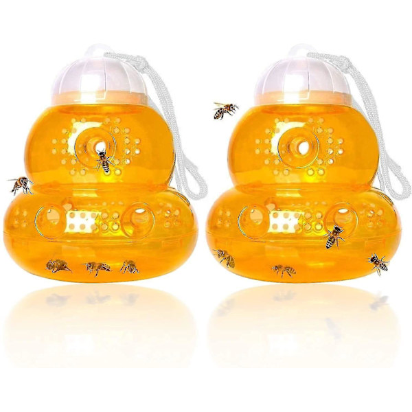 2 Pack Wasp Traps Hornet, Yellow Jacket Wasp Repellent, Bee Trap Wasps, Outdoor Wasp Traps, Effective And Reusable, Safe And Natural, No Bottom Seam