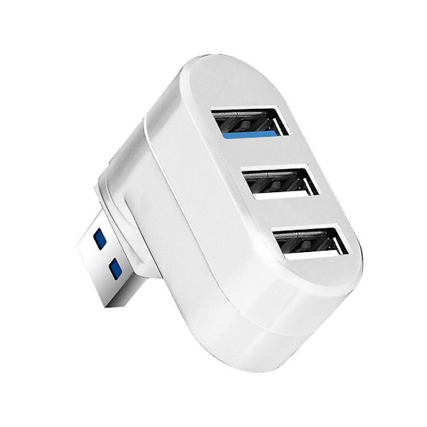 Mini 3 Port Usb 3.0 Hub High Speed Data Transfer Breakout Box Adapter For Pc Laptop Usb Hub White