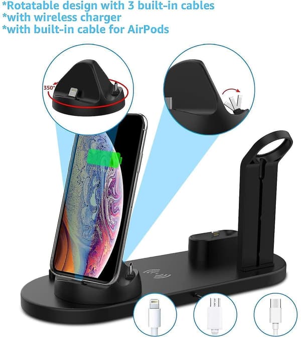Wireless Charger Fast Charging Station 3 In 1 Charging Dock