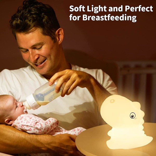 Night Light 7 Color Changing Led Portable Touch Lamp For Bedroom Usb Rechargeable Silicone Animal Night Light For Baby Girl Birthday Gift Room De Dinosaur