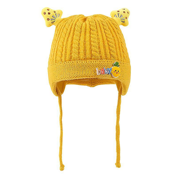 Kids Baby Hat Soft Warm Cable Knit Beanie Toddler Girl Fall Winter Hats Blue Yellow