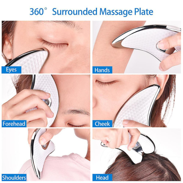 Gua Sha Scraper Facial Massager Face Lifting Slimming Led Light Microcurrent Devices A10 pink