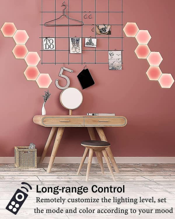 Hexagon Lights With Remote,smart Diy Hexagon Wall Lights, Dual Control Hexagonal Led Light Wall Panels With Usb-power