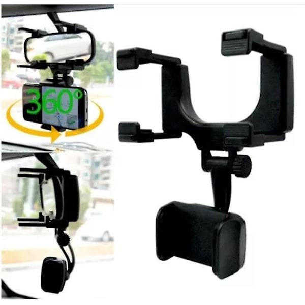 Universal 360°Rotatable Car Rearview Mirror Bracket Mobile Phone Base Gps Holder