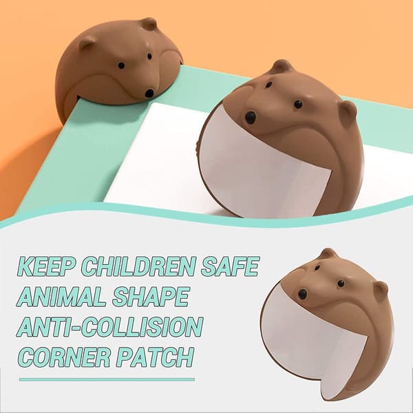 4 Pcs Cartoon Animal Shape Silicone Table Corner Protector Anti-Collision Corner, Coffee Polar Bear