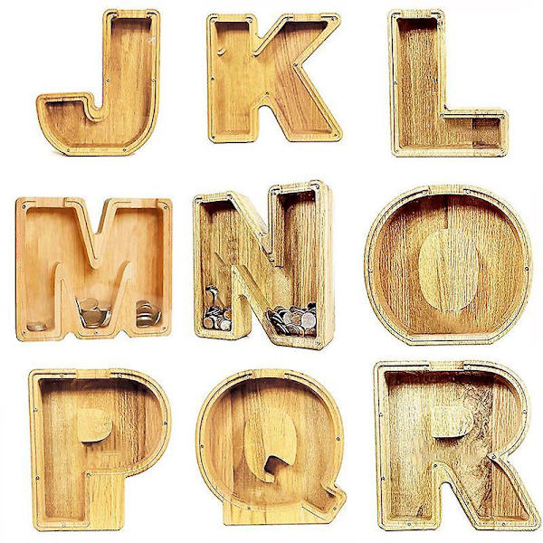 Puinen Monogrammi Säästölipas Iso Kirjain Rahalipas Nimikirjaimet Säästölipas Syntymäpäivälahja Lapsille A-z A