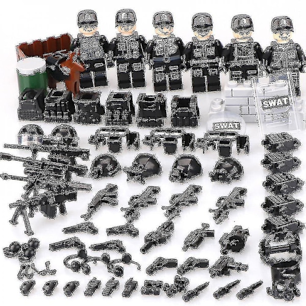 22 Pieces Of Military Police Building Blocks Minifigure Diy Small Particles Assembled Doll Ornaments