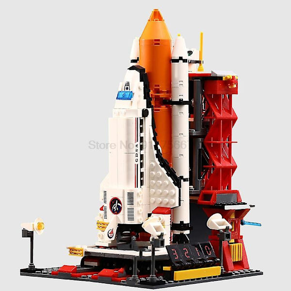 Byrum Rumfærge Raket Opsendelsescenter Satellit Astronaut Flyvemaskine Model Byggeklodser Brikker Børnelegetøj Til Børn Gaver Uden Æske2