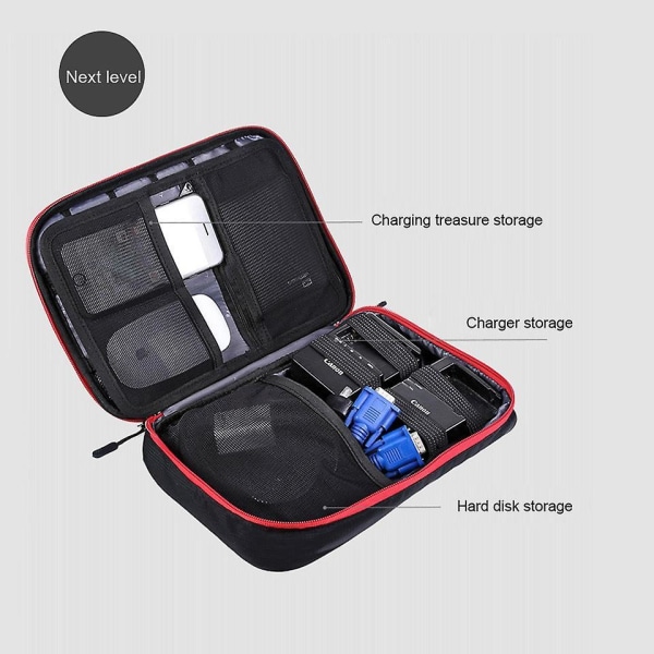 High Grade Nylon 2 Layers Travel Electronic Accessories Organizer Bag,travel Gadget Carry Bag, Perfect Size Fit For Ipad