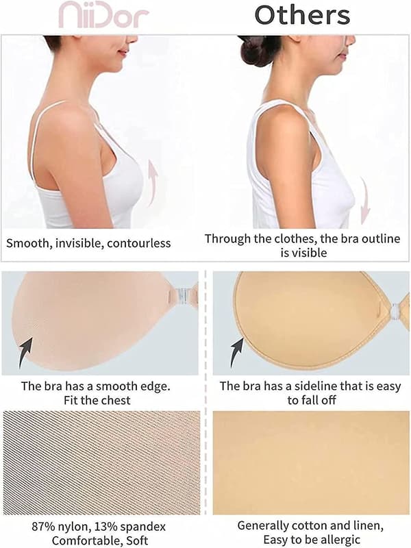 Adhesive Bra Strapless Sticky Invisible Push Up Silicone Bra