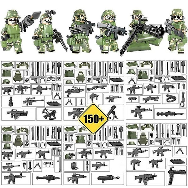 Military Building Blocks Special Forces Weapons And Equipment Small Particles Assembled Toy Set