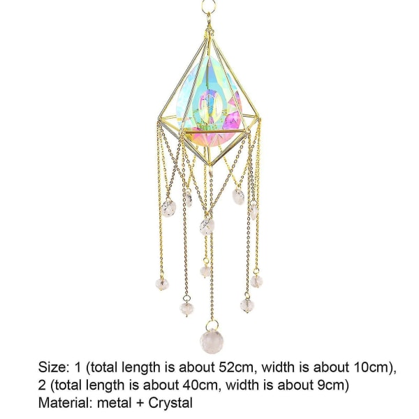 1 Set Hanging Decor Sparkling Reflective Faux Crystal Shinny Bright Sun Moon Hanging Prism Ornament Home Supplies 2
