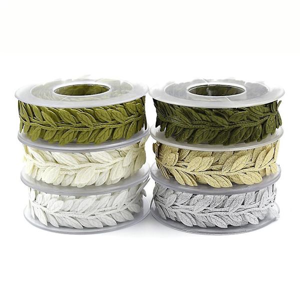 15m Leaves Ribbon Scrapbook Diy New Year Christmas Crafts Gift Wrapping Decor Deep Green