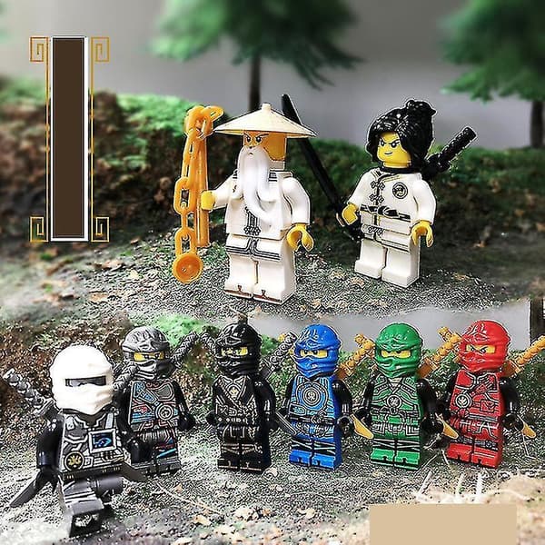 8pcs Phantom Ninja Building Block Minifigure Python Snake Monster Tribe Puzzle Assembling Building Block Doll Toy