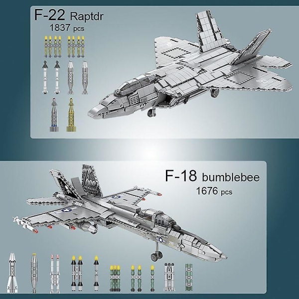 Military Technical Airplane F-22 F-35 Stealth Fighter Building Blocks Model Kits Combat Aircraft Ideas Bricks Toys For Childrenwithout Original Box1