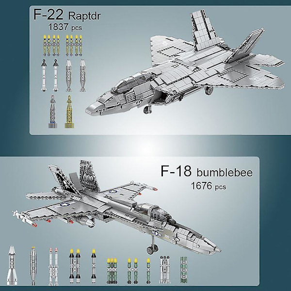 Military Technical Airplane F-22 F-35 Stealth Fighter Building Blocks Model Kits Combat Aircraft Ideas Bricks Toys For Childrenwithout Original Box1