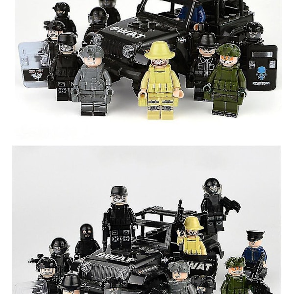 12pcs Special Police Minifigure Building Block Doll Small Particle Assembled Doll Toy