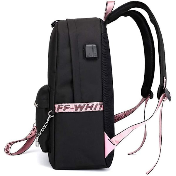 Middle School Student Backpack, B-t-s College Casual Bag Side Configuration Usb Interface And Headphone Jack. (black 2)