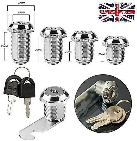 25mm Cam Lock Key Cabinet Lock Cupboard Locks for Drawer Kitchen Cupboard with 2 Keys