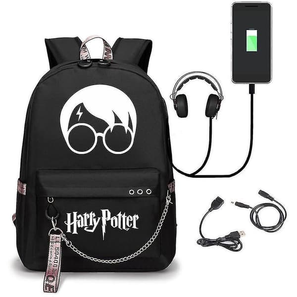 Harry Potter Backpack Usb Charging School Bag Oxford Cloth color-5