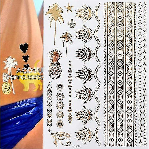 Flash Metallic Waterproof Tattoo Gold ,silver - Women Fashion Design Temporary