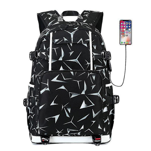 Waterproof Canvas Laptop Backpack With Usb White