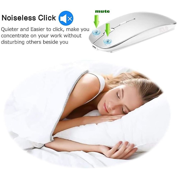 Rechargeable Bluetooth Wireless Mouse For Macbook/macbook Air/pro/ipad Silver