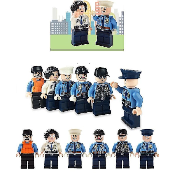 Special Police Armed Police Diy Particle Assembled Building Block Minifigure 12pcs