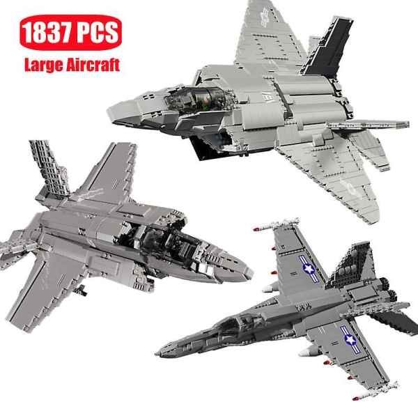 Military Technical Airplane F-22 F-35 Stealth Fighter Building Blocks Model Kits Combat Aircraft Ideas Bricks Toys For Childrenwithout Original Box1
