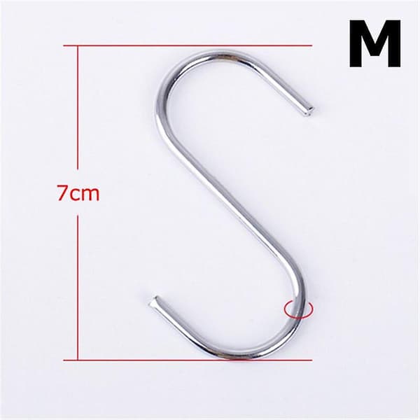10pcs Stainless Steel S-shape Hanger Hook Clasp Holder Hooks Hanging Storage Tools M