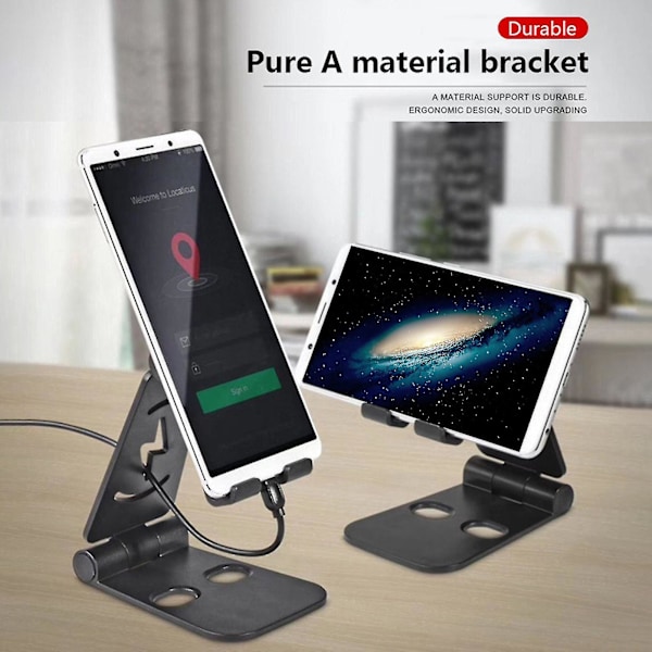 Portable Foldable Adjustable Mini Phone Tablet Vedio Desk Braket Stand Holder White
