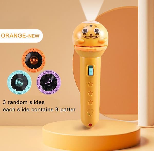 Baby Sleeping Story Book Flashlight Projector Torch Lamp Toy Pink