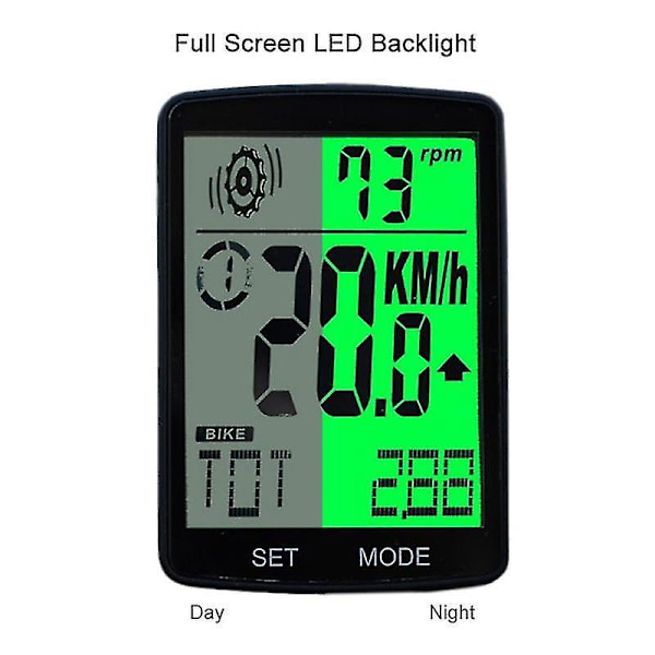 Bike Bicycle Computer Wireless Bike Waterproof Odometer Cadence Sensor 2.8inch Lcd Cycling Speedometer Heart Rate