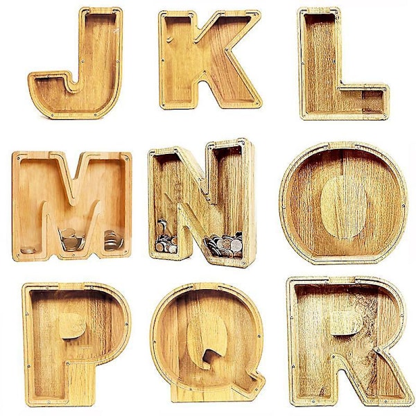 Puinen Monogrammi Säästölipas Iso Kirjain Rahalipas Nimikirjaimet Säästölipas Syntymäpäivälahja Lapsille A-z O