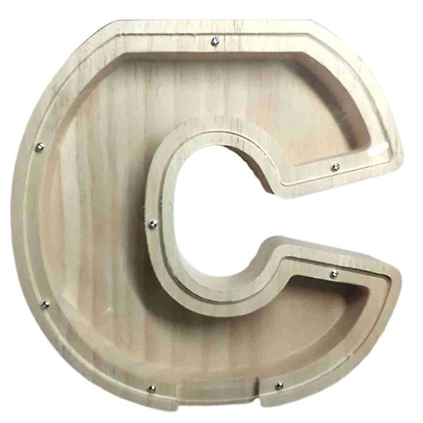 Wooden Monogram Piggy Bank Capital Letter Money Bank Initials Piggy Bank Birthday Gift For Kids A-z C