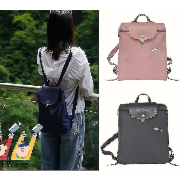 Longchamp Dumpling Bag Casual Lightweight Waterproof Nylon Backpack A Pink